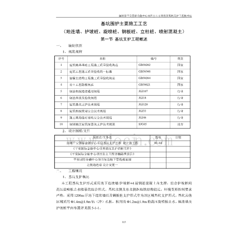 基坑围护主要施工工艺（地连墙、护坡桩、旋喷桩、钢板桩、立柱桩）